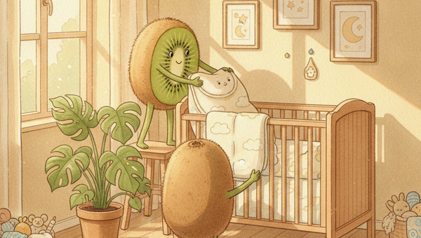 Famille kiwi-fruit en chambre de bébé en seconde main — Petit Kiwi