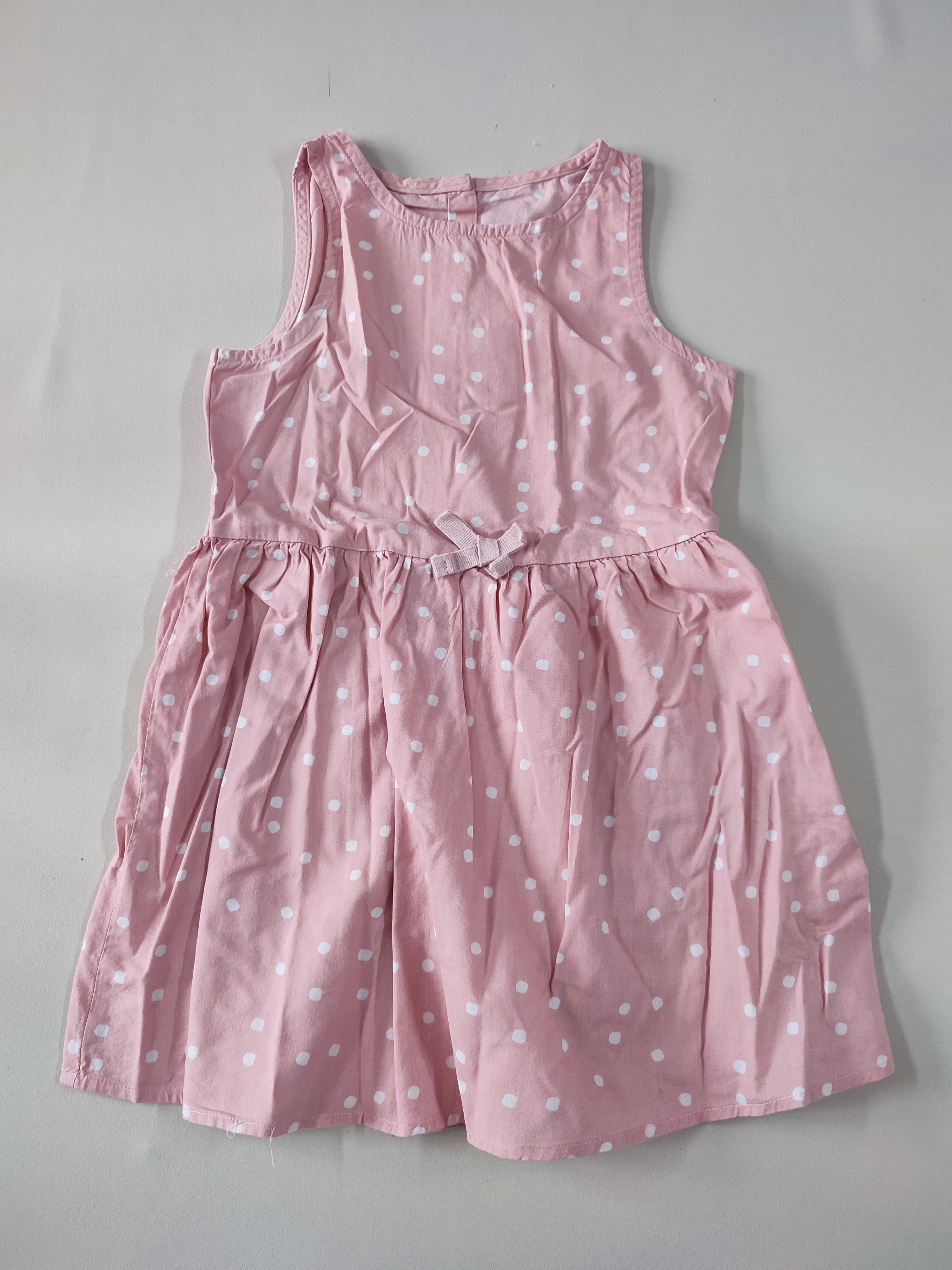 Robe s.m rose à pois blancs