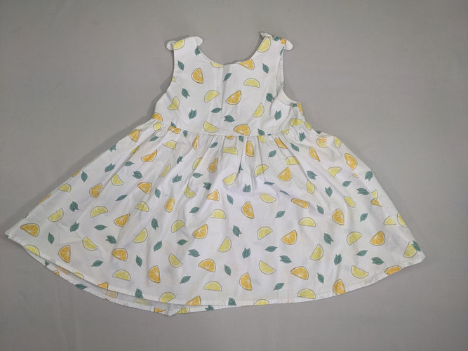 Robe s.m blanche citrons, moins cher chez Petit Kiwi