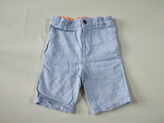 Bermuda chino blanc/bleu à revers, moins cher chez Petit Kiwi