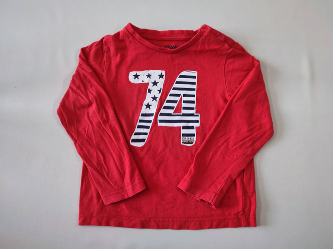 T-shirt m.l rouge "74", Creeks, moins cher chez Petit Kiwi