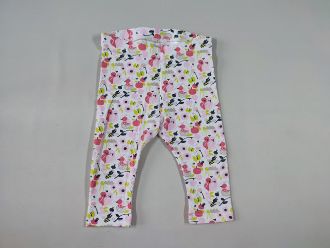 Legging blanc oiseaux abeilles papillons multicolore, moins cher chez Petit Kiwi