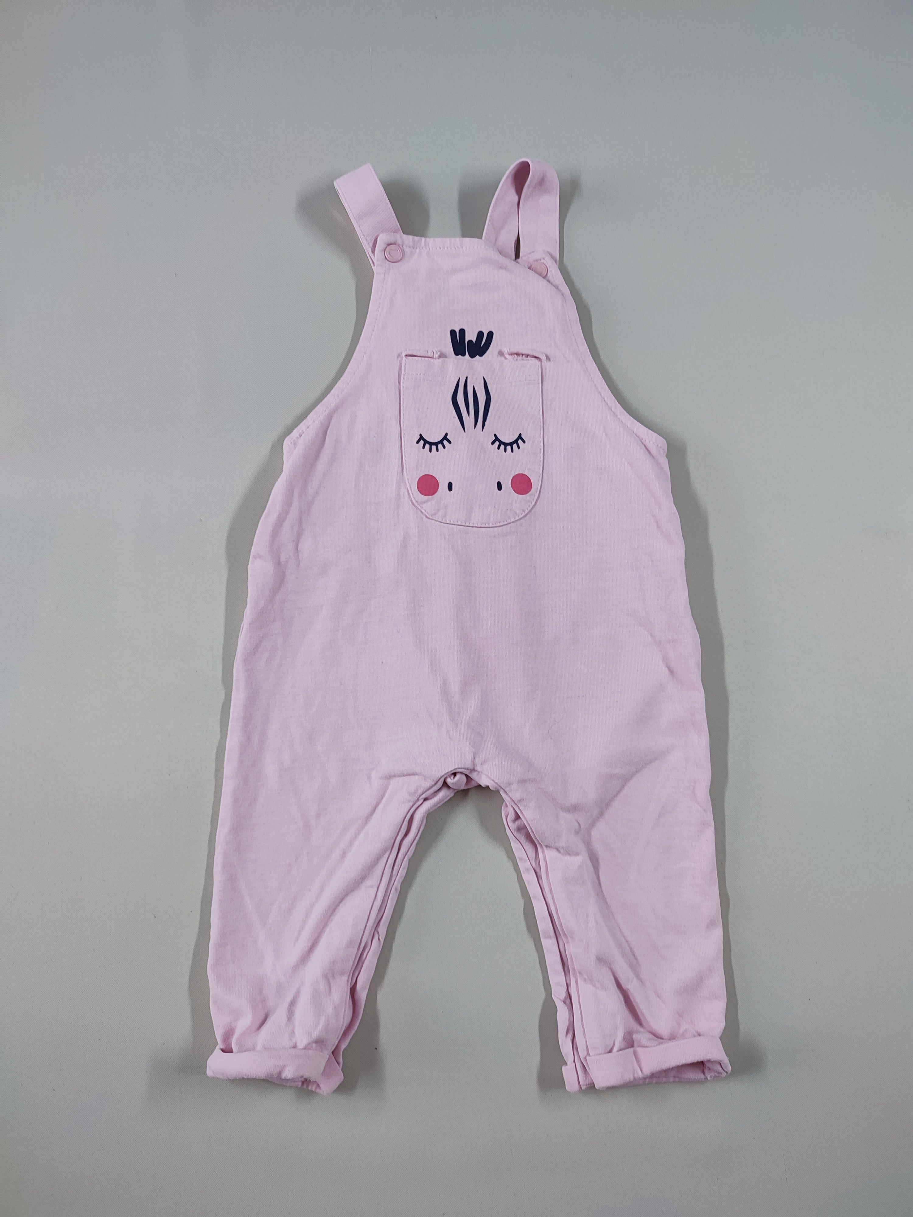 Salopette jersey rose poche animal, Dopodopo