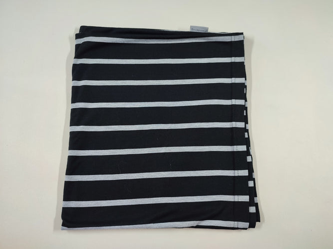 Foulard d'allaitement jersey rayé noir/gris, Itzy Ritzy Nursy Happens, moins cher chez Petit Kiwi
