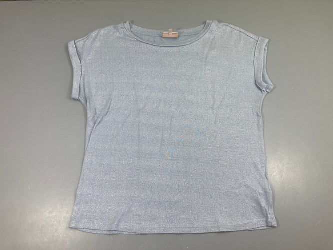 Atelier Maman Blouse m.c bleu marine clair fil métalisé argenté, moins cher chez Petit Kiwi