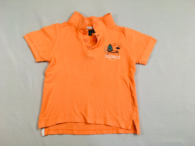 Polo m.c orange Coconuts, moins cher chez Petit Kiwi