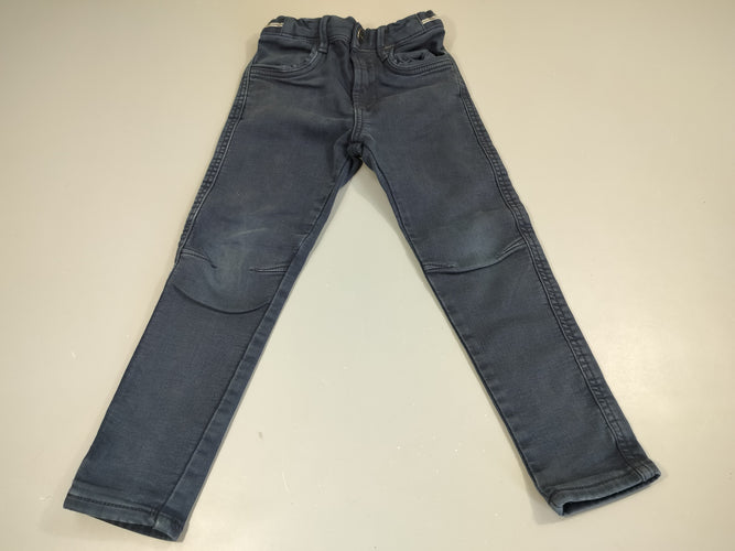 Pantalon slim bleu marine, traces aux genoux, moins cher chez Petit Kiwi