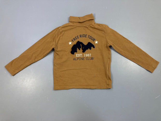 T-shirt m.l col roulé brun Alpine Club bouloché, moins cher chez Petit Kiwi
