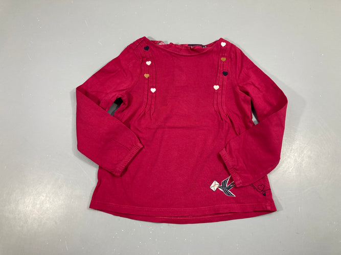 T-shirt m.l fuschia pils coeurs couleurs, moins cher chez Petit Kiwi