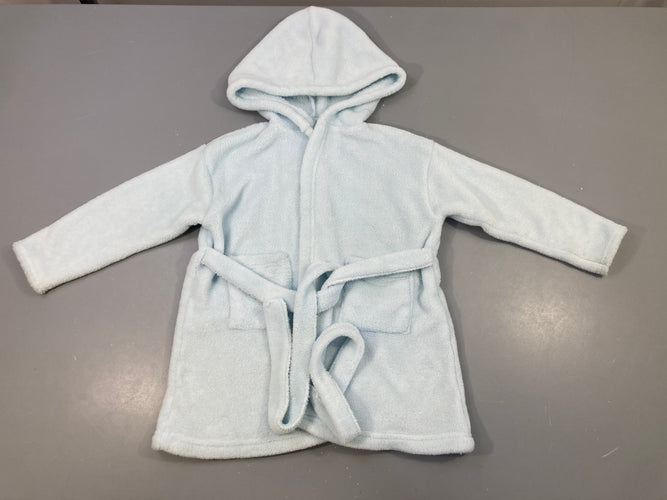 Peignoir velours à capuche bleu, moins cher chez Petit Kiwi