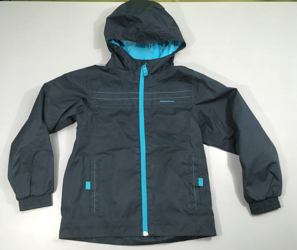 Veste à capuche coupe vent bleu foncé, moins cher chez Petit Kiwi