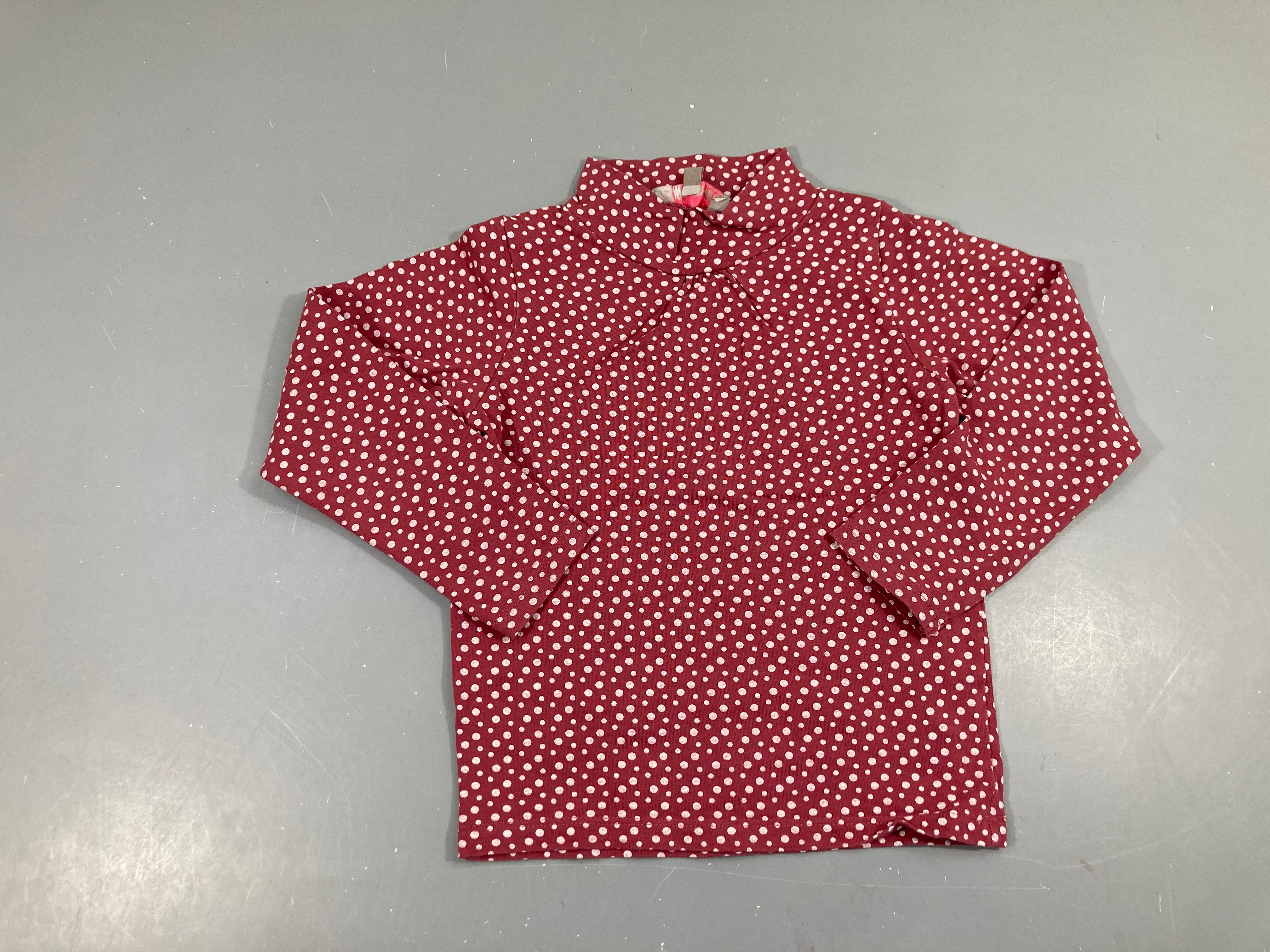 T-shirt m.l rose foncé pois texturés