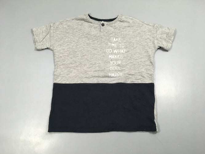 T-shirt m.c gris chiné bleu foncéTake, moins cher chez Petit Kiwi