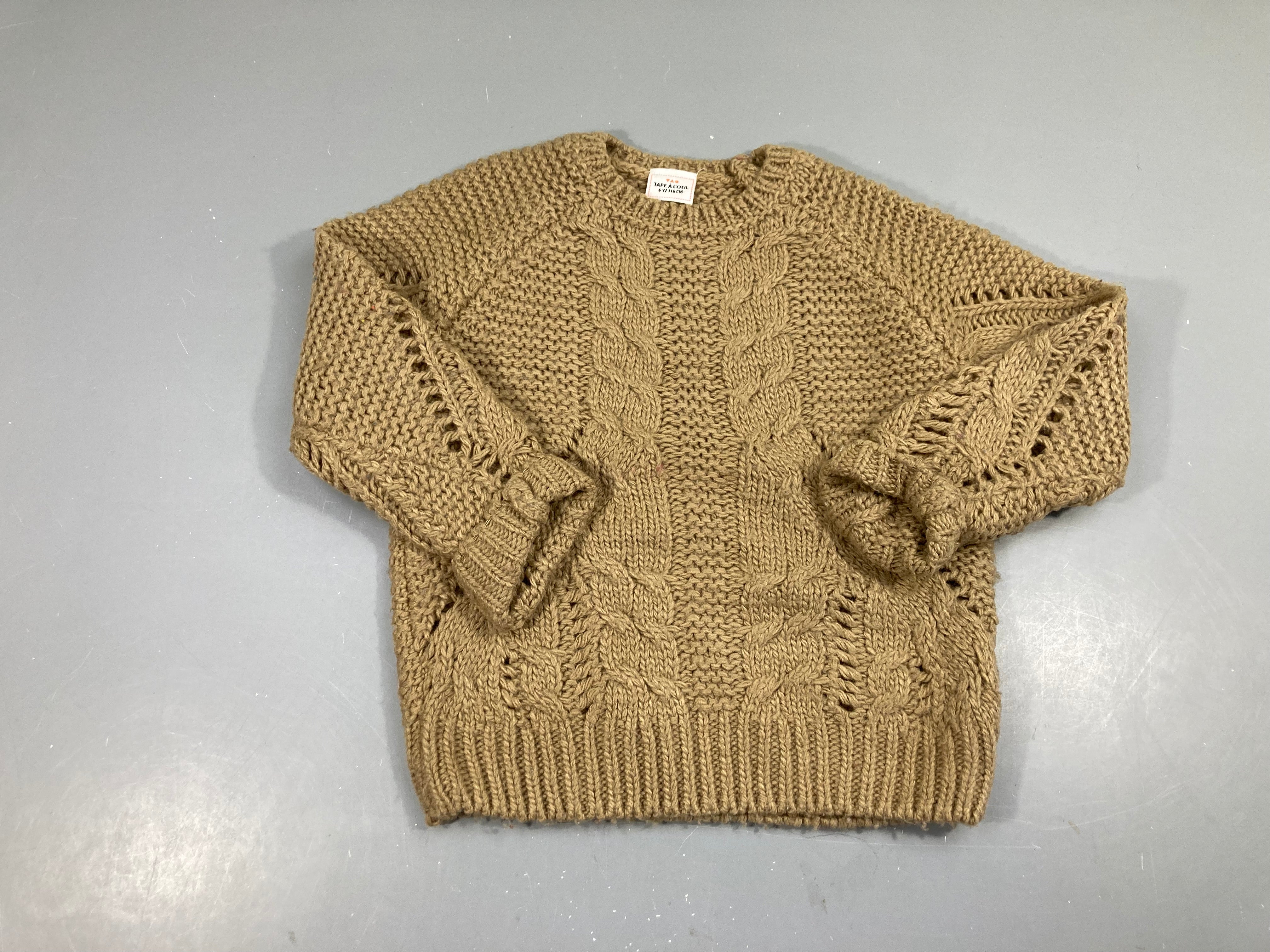 Pull mailles beige