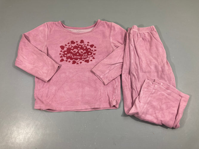 Pyjama 2pcs velours lilas My little Cuicui, moins cher chez Petit Kiwi