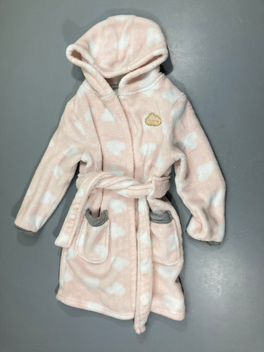 Peignoir velours blanc rose pâle, moins cher chez Petit Kiwi