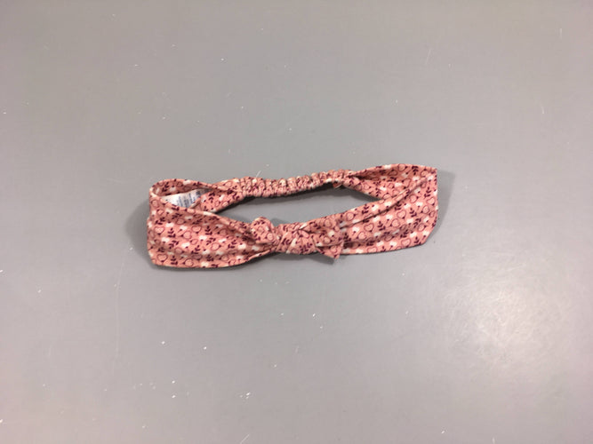 Bandeau rose élastique arrière motifs blancs, moins cher chez Petit Kiwi