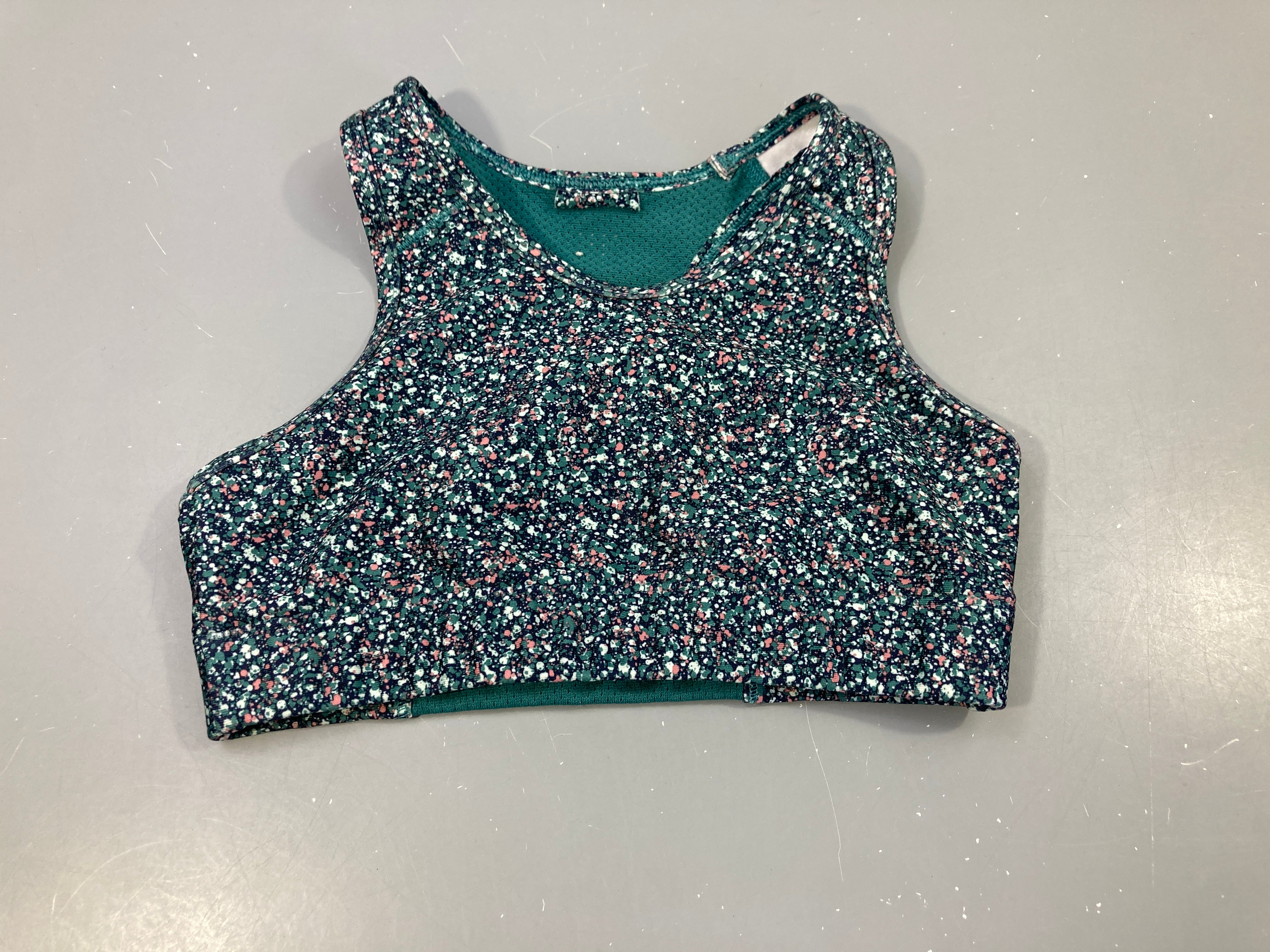 Brassière moucheté bleu marine, vert, rose, blanc, pas de taille indiquée  8 a