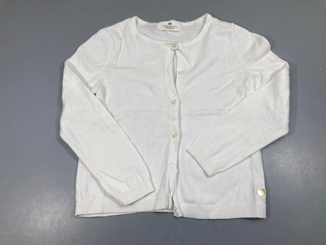 Gilet blanc coeur, moins cher chez Petit Kiwi