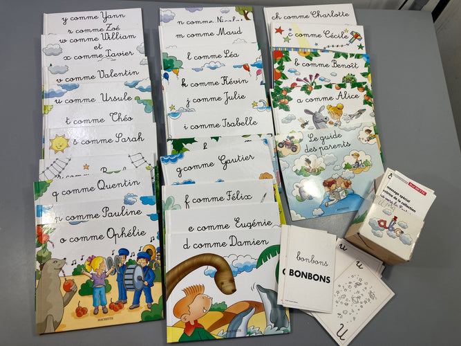 Livres " Mes premiers pas vers la lecture" + cartes (manque 5 sur 200) + manuel pour lesparents, moins cher chez Petit Kiwi