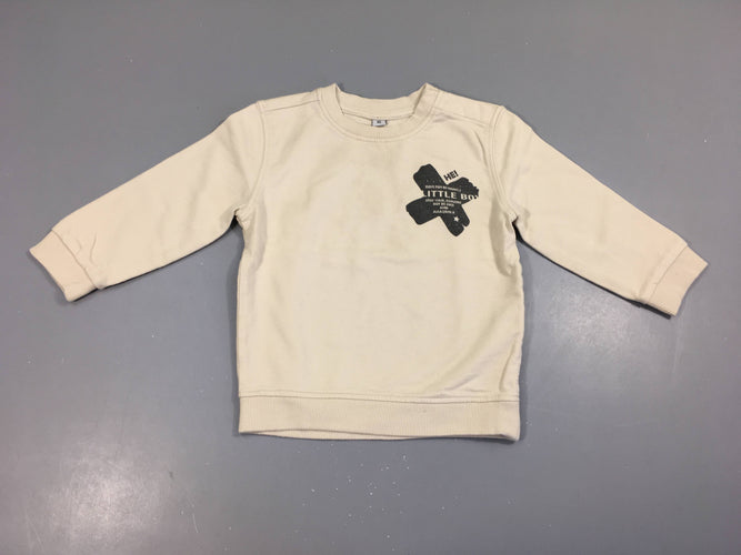 Sweat beige croix, moins cher chez Petit Kiwi