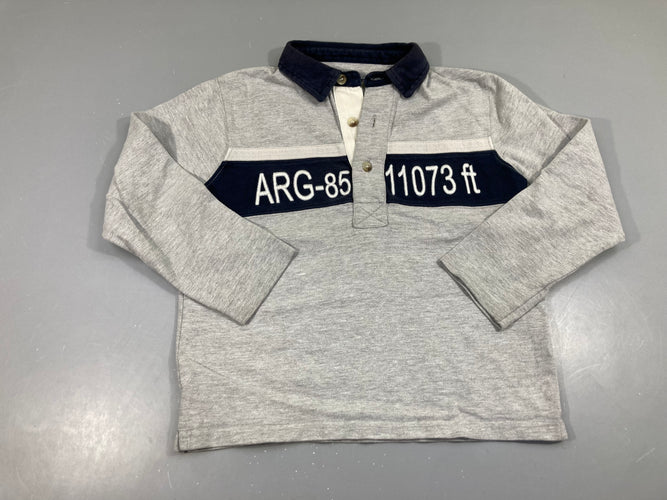 Polo ml jersey gris-bleu ARG-85, moins cher chez Petit Kiwi
