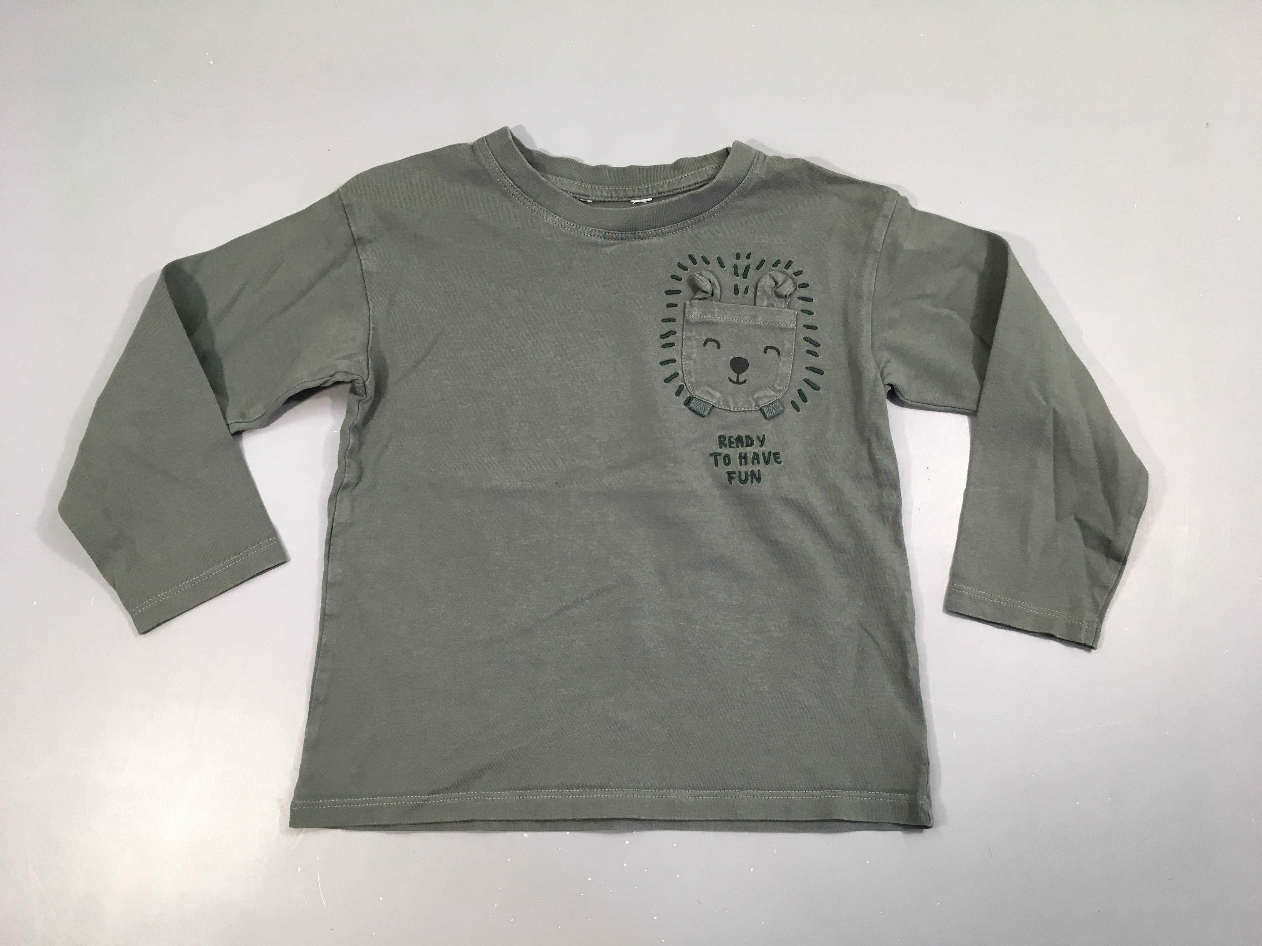 T-shirt m.l kaki chien poche