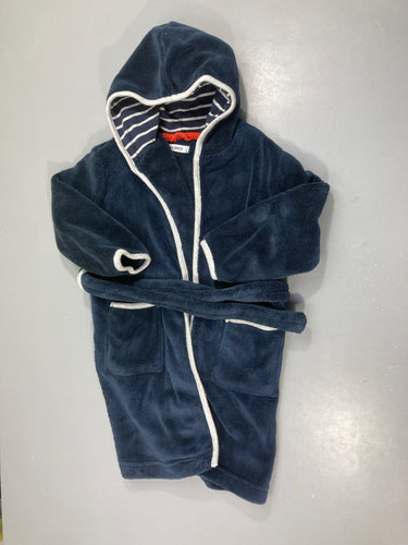 Peignoir velour bleu foncé, moins cher chez Petit Kiwi