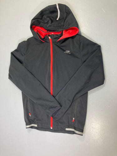 Survêtement zippé de sport noir Kalenji à capuche, moins cher chez Petit Kiwi