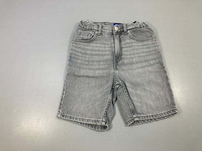 Bermuda en jean gris, petite tache à l'arrière, moins cher chez Petit Kiwi
