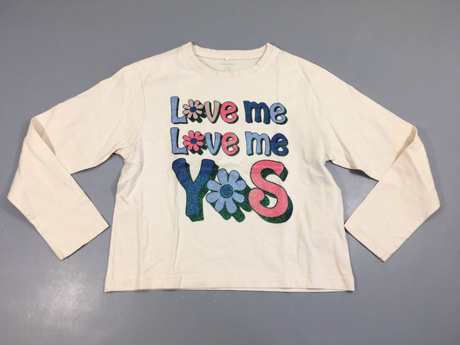 T-shirt m.l écru Love Me, moins cher chez Petit Kiwi
