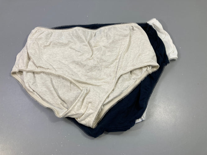 Lot de 3 culottes de grossesse en coton, blanc,bleu,beige, moins cher chez Petit Kiwi