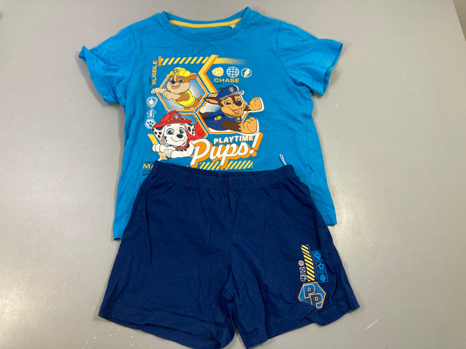 Pyjashort bleu, playtime pups, moins cher chez Petit Kiwi