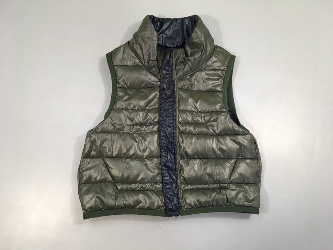 Bodywarmer bleu foncé éventuellement réversible kaki Amazing, moins cher chez Petit Kiwi