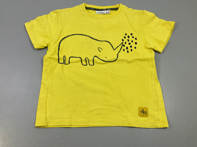 T-shirt m.c jaune avec rhino, moins cher chez Petit Kiwi