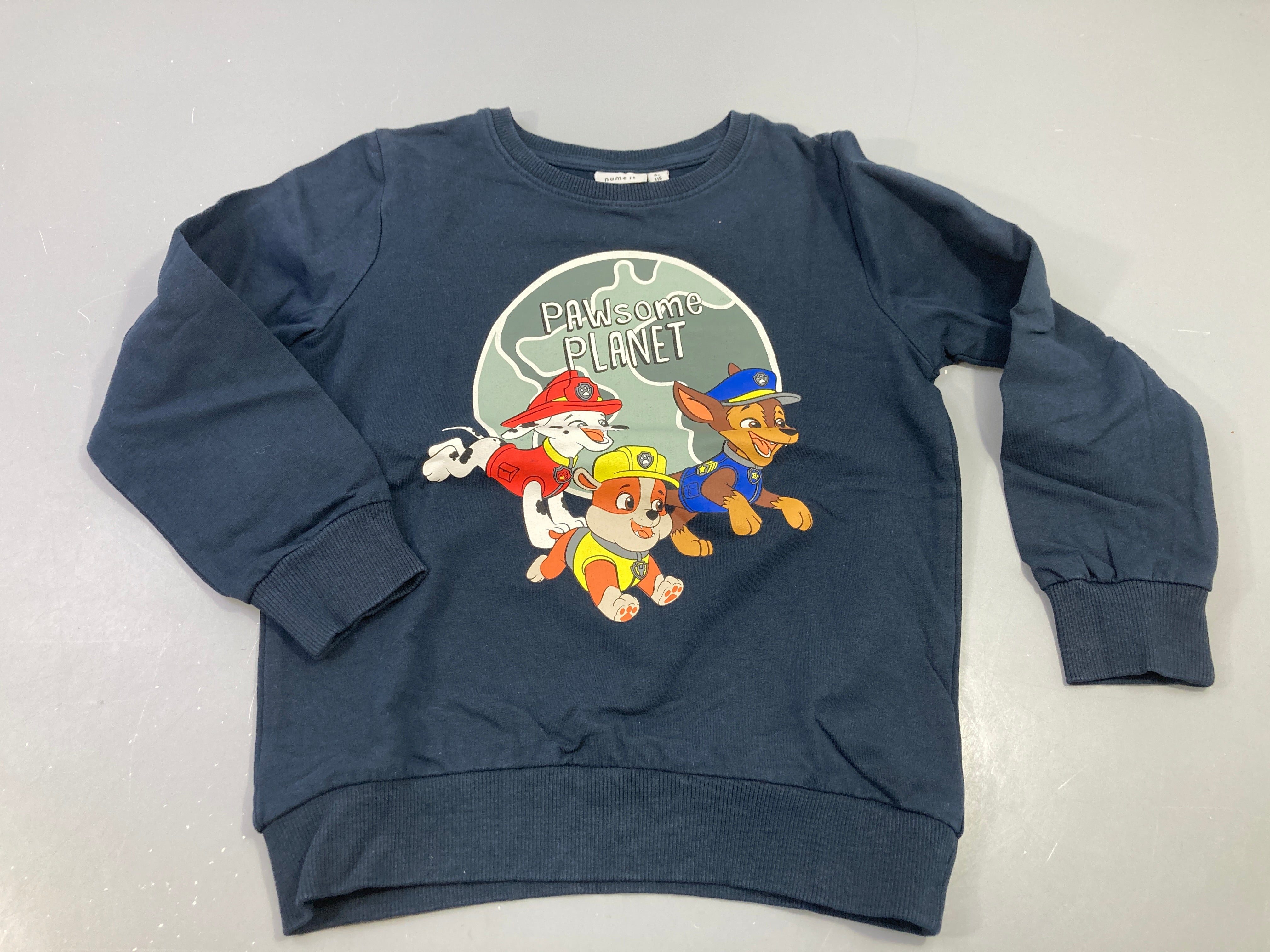 Sweat m.l bleu foncé Pawsome planet