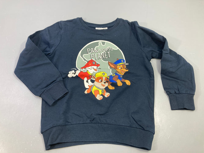 Sweat m.l bleu foncé Pawsome planet, moins cher chez Petit Kiwi