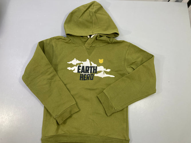 Sweat à capuche kaki heart hero, moins cher chez Petit Kiwi