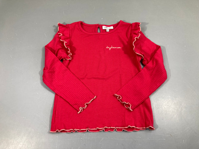T-shirt m.l rose froufrous épaules, moins cher chez Petit Kiwi