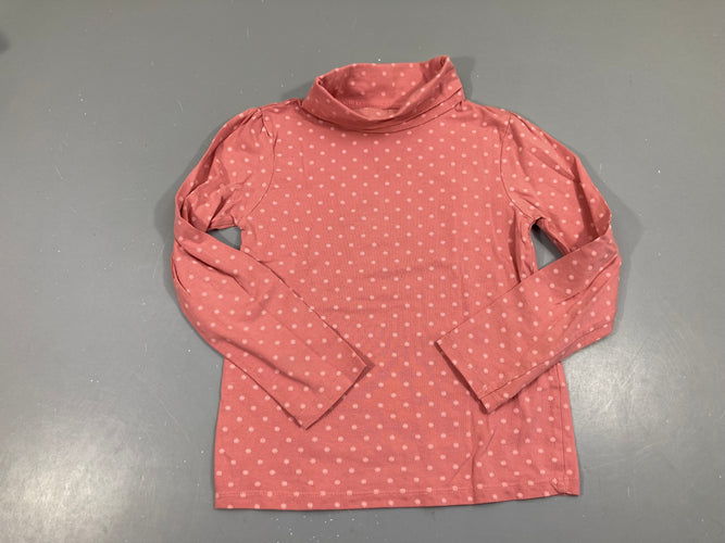 T-shirt m.l col roulé rose fleurs, moins cher chez Petit Kiwi