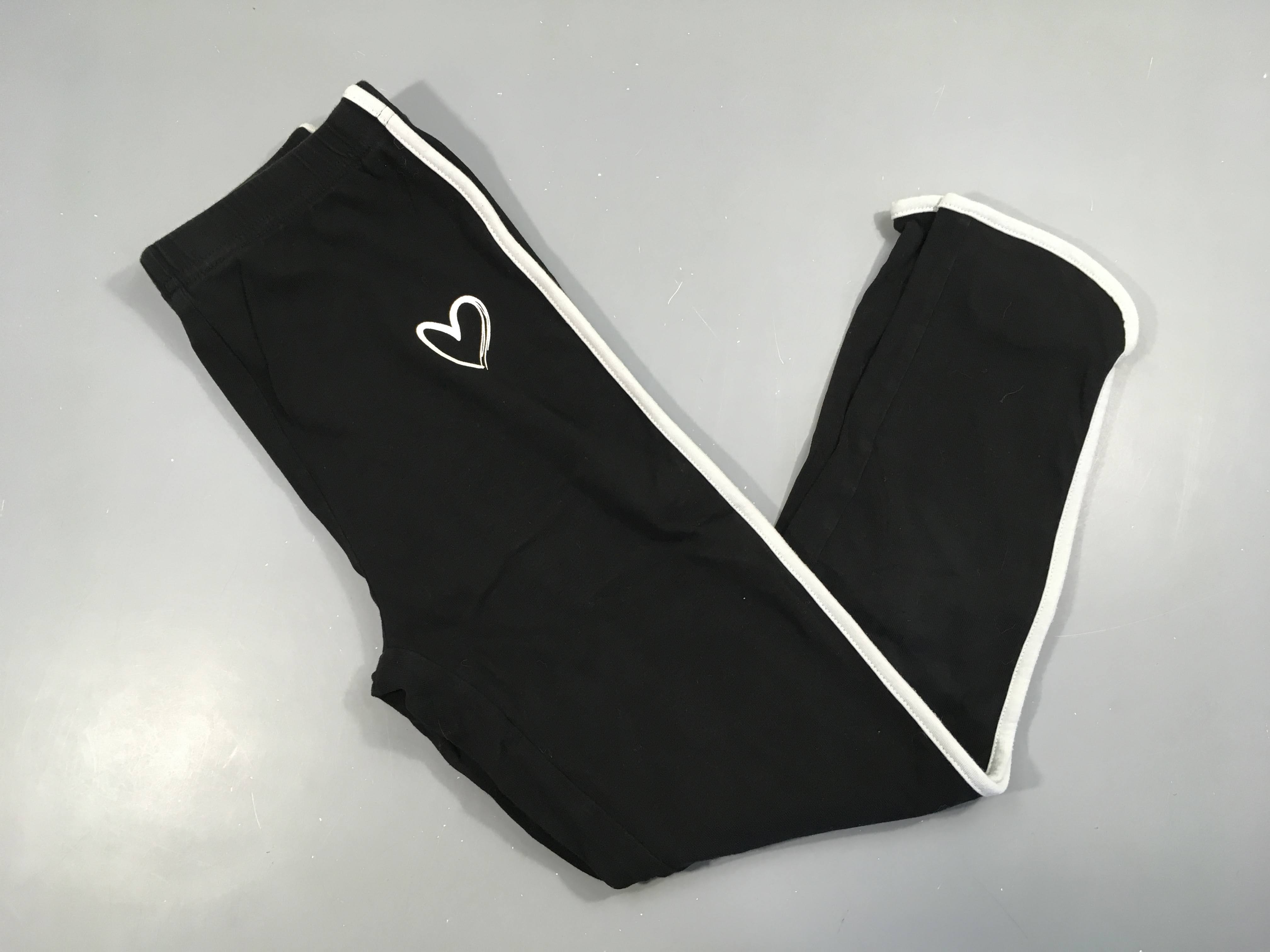 Pantalon jersey noir bords blancs