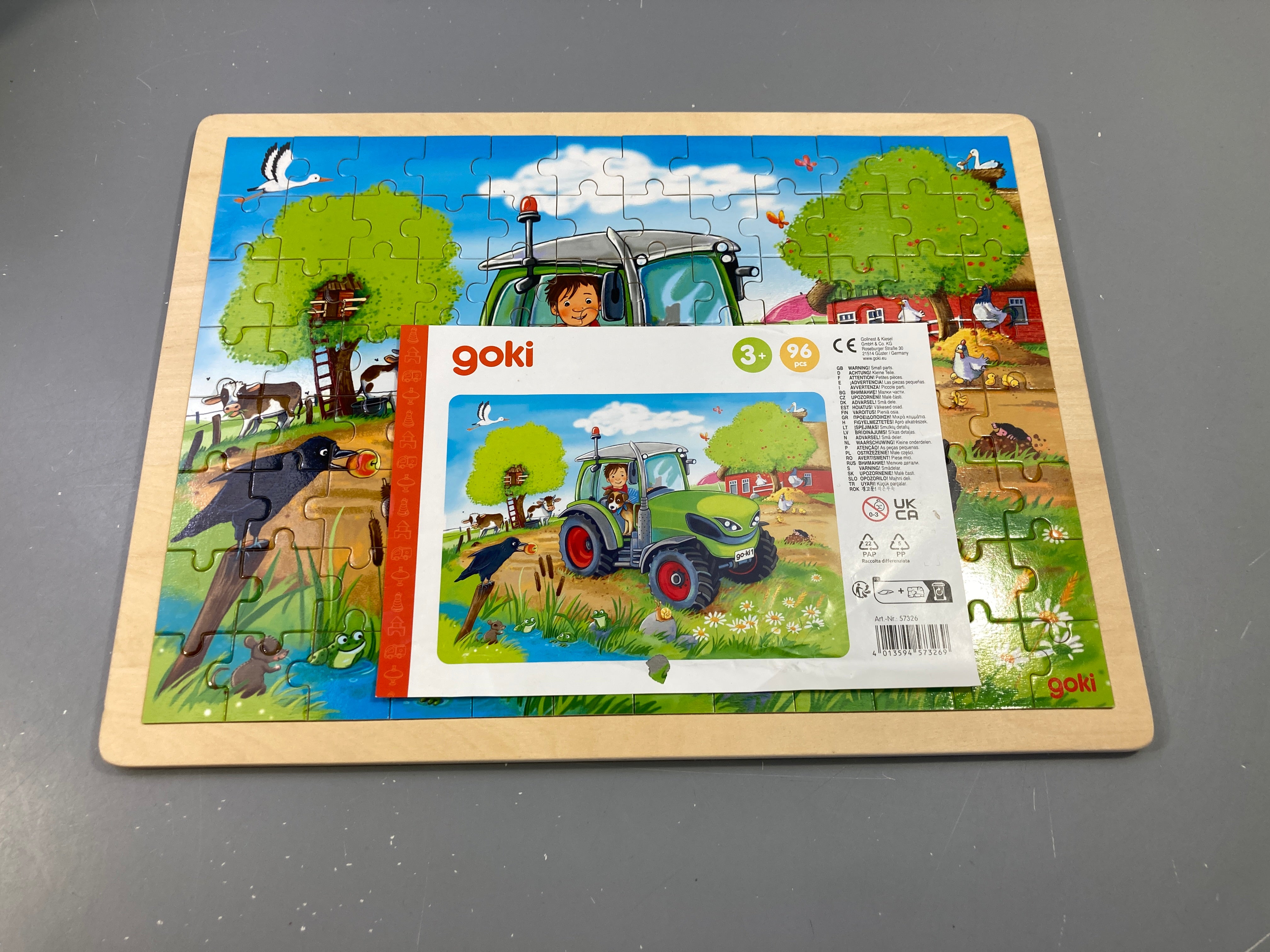 Puzzle en bois tracteur 96 pièces, +3a, Neuf