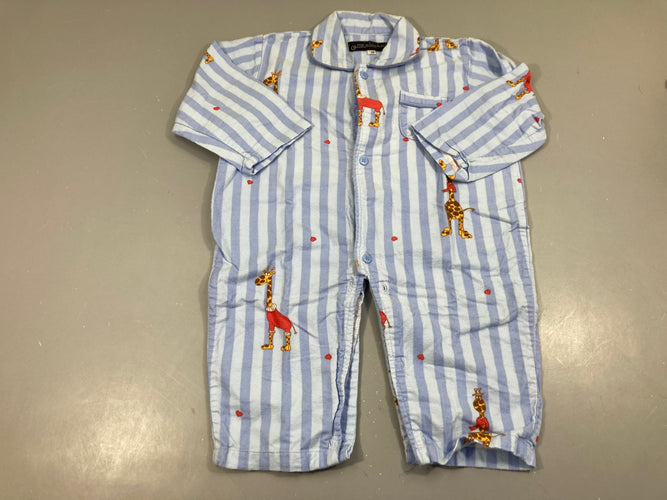 Pyjama 2 pcsFlannelle bleu girafes, moins cher chez Petit Kiwi