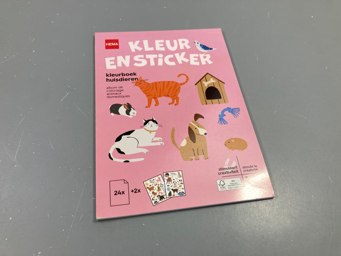 Stickers et coloriage, animaux domestiques, moins cher chez Petit Kiwi