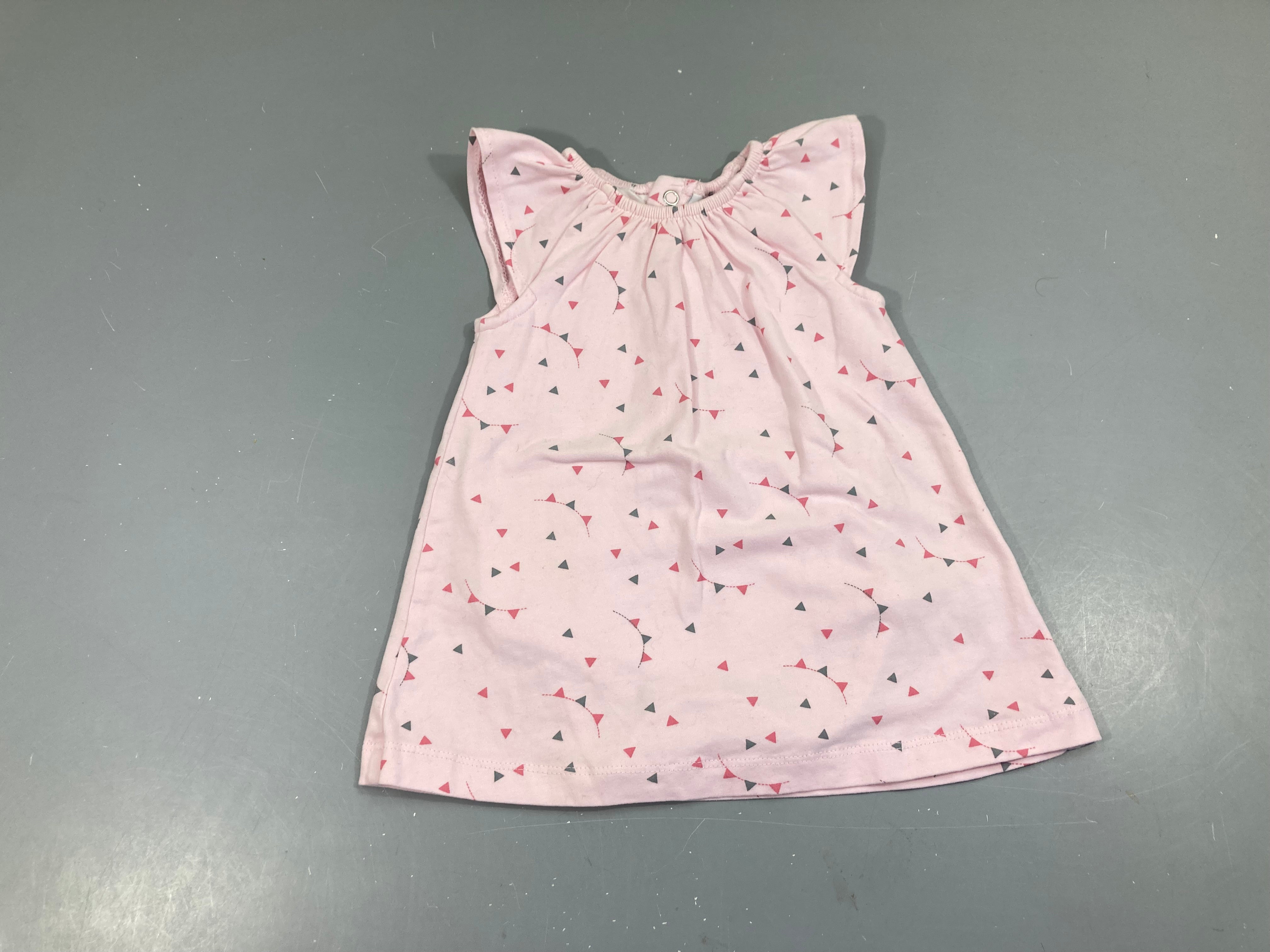 Robe m.c jersey rose clair triangles