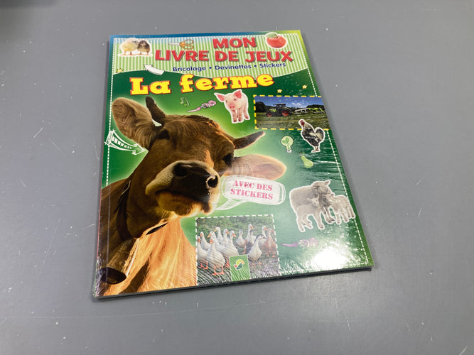 Mon livre de jeux, la ferme avec des stickers,+6a, Neuf, moins cher chez Petit Kiwi