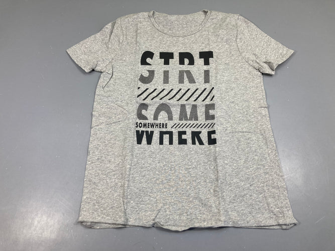 T-shirt m.c gris chiné STRT, moins cher chez Petit Kiwi