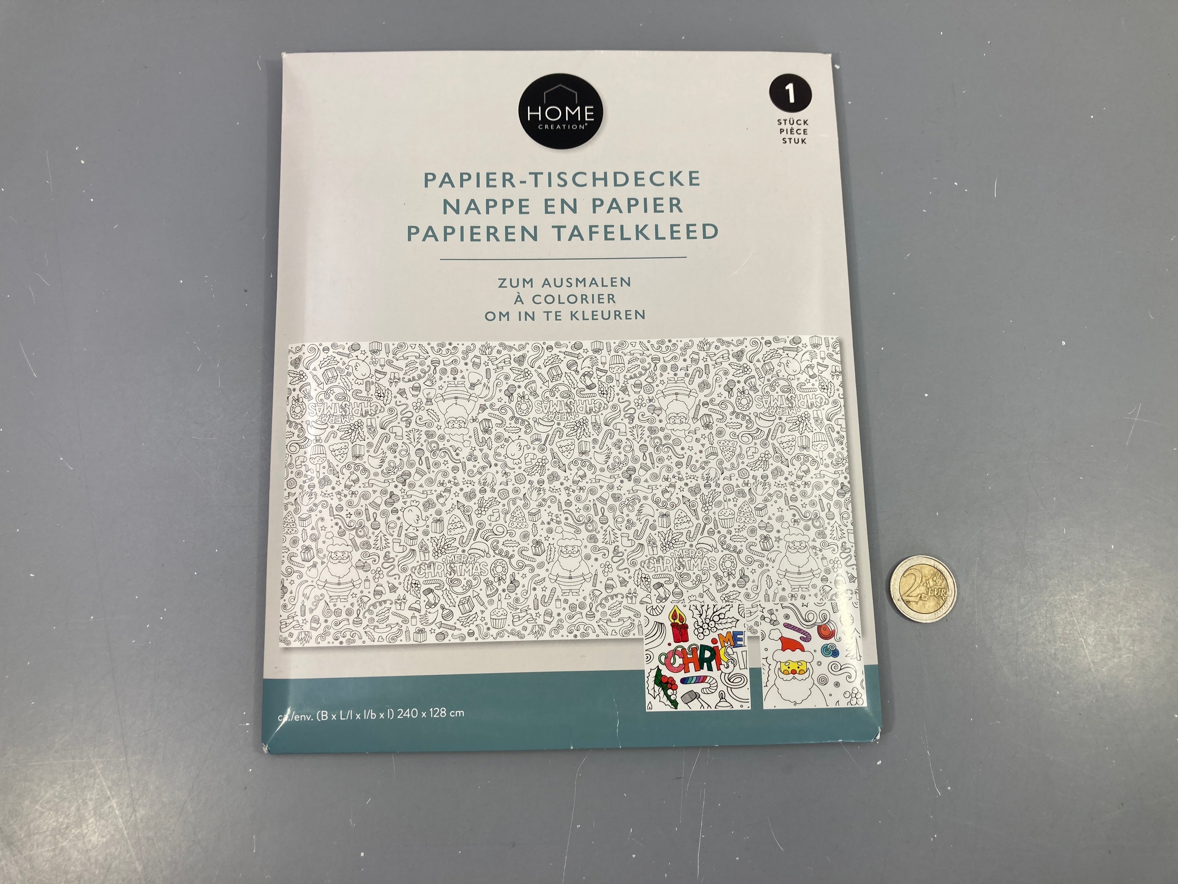 Jamais servi-Nappe en papier 240-128cm Home creation (Aldi)