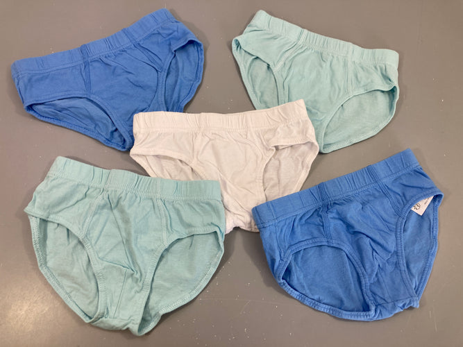 5 Slips blanc-bleu, moins cher chez Petit Kiwi