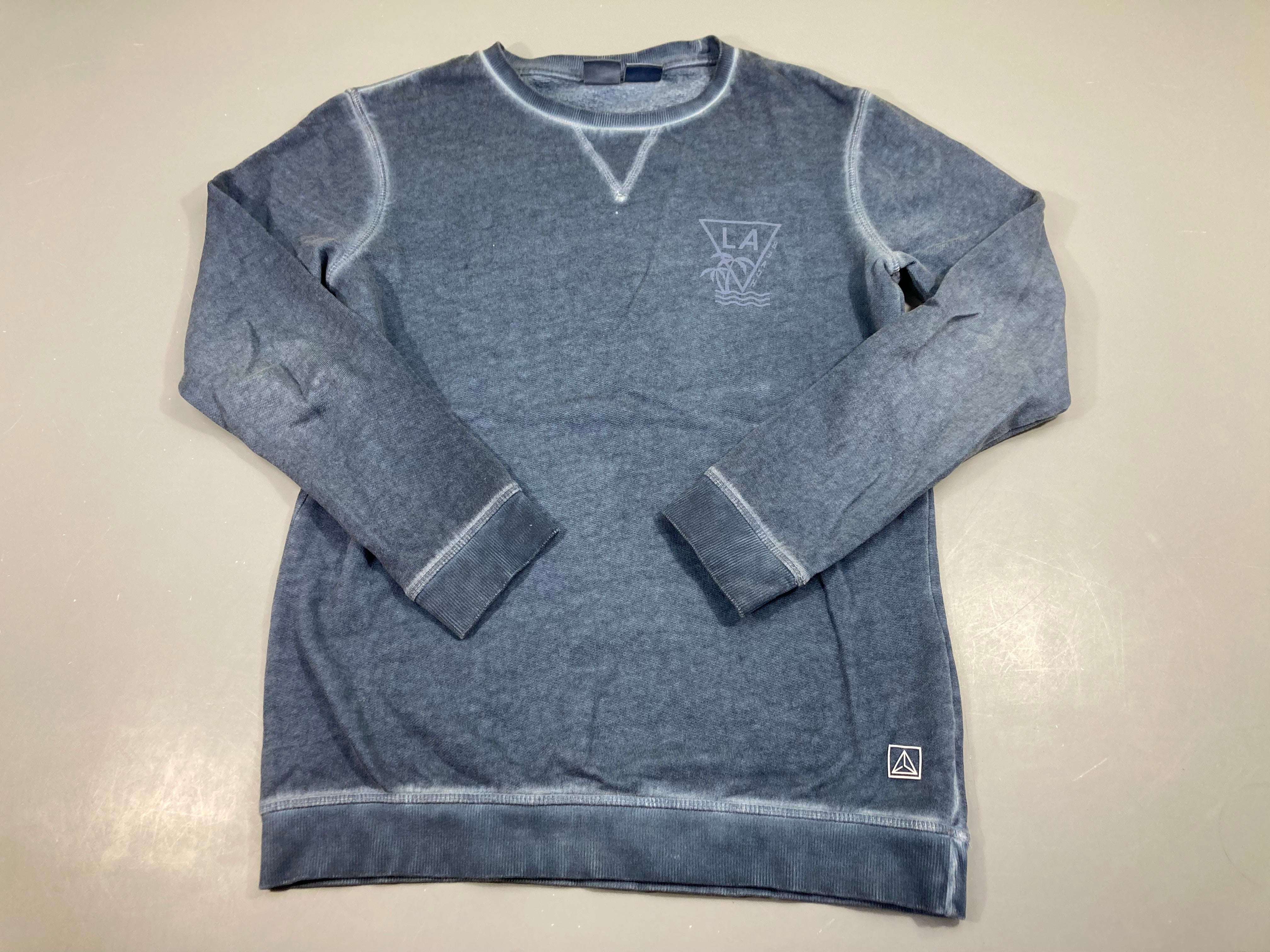 Sweat bleu effet délavé LA -Manguun